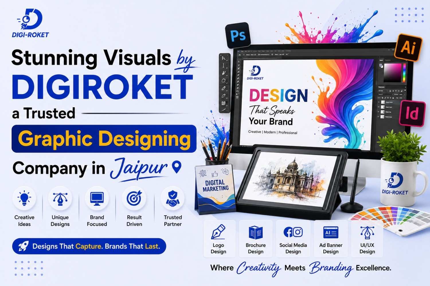 You are currently viewing Graphic Designing Company in Jaipur: How DigiRoket Turns Ideas Into Visual Identity